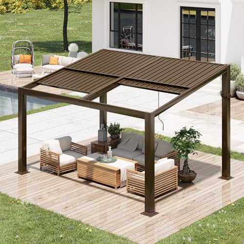 HOMMOW Gazebo 10x13 with Adjustable Galvanized Steel Roofs